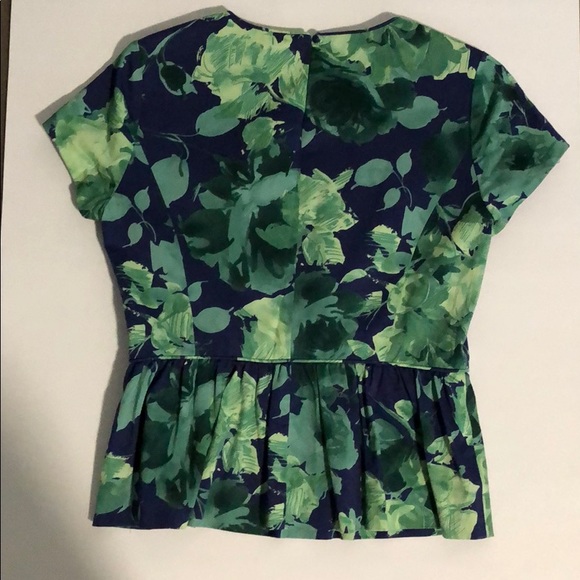J. Crew Collection Peplum Printed Top in Fresco - Picture 3 of 5